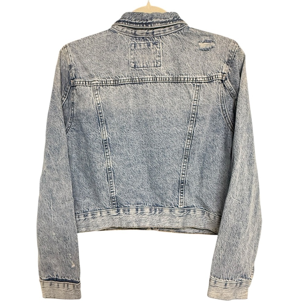 SOLD!! 🔥 Aeropostale Jean Jacket Light Blue Denim Acid Wash Small NEW - Picture 3 of 8